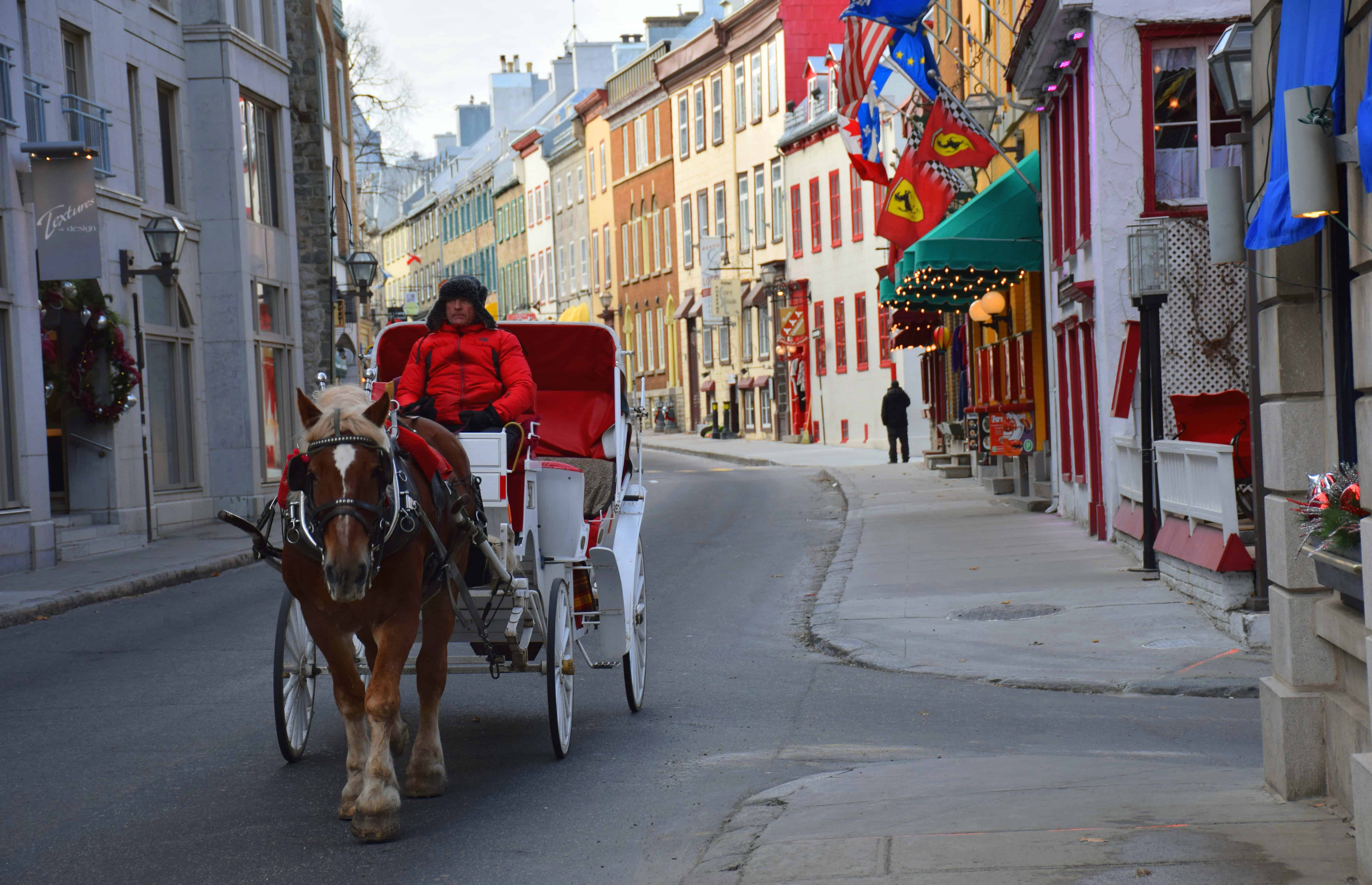 A tour on a caleche is one of the unique things to do in old Quebec City