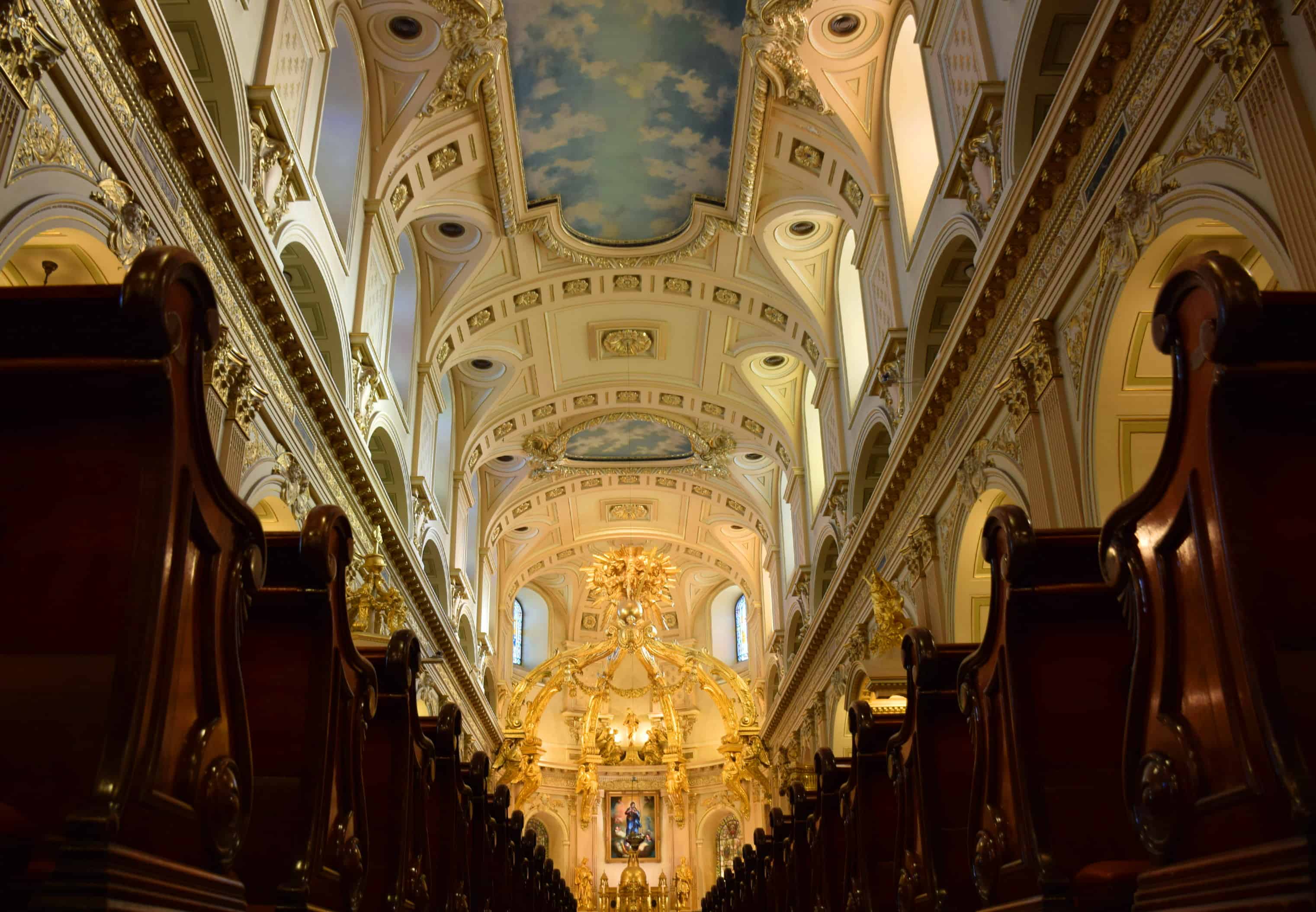 The ceiling of the Notre Dame Basilica in Quebec City