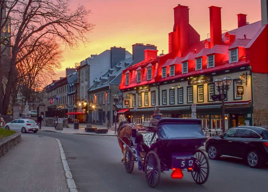 Horse and carriage in old Quebec City